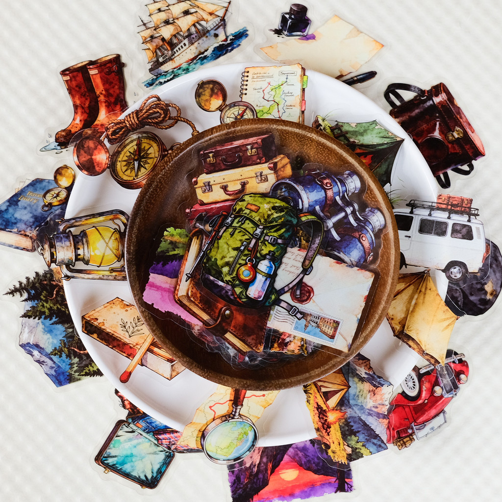 56Pcs Vintage Travel  Outdoor  - Outdoor Adventure Store ulasan dan harga